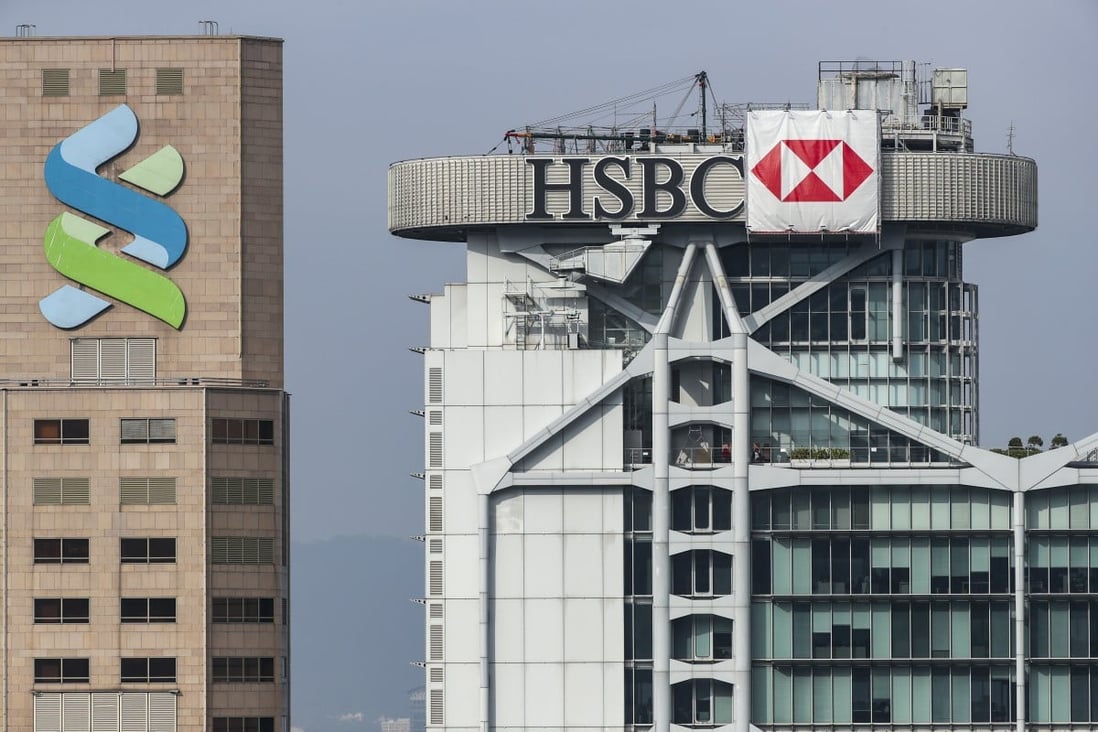 Standard Chartered and HSBC headquarters in Central, Hong Kong on January 9, 2020. Photo: Robert Ng
