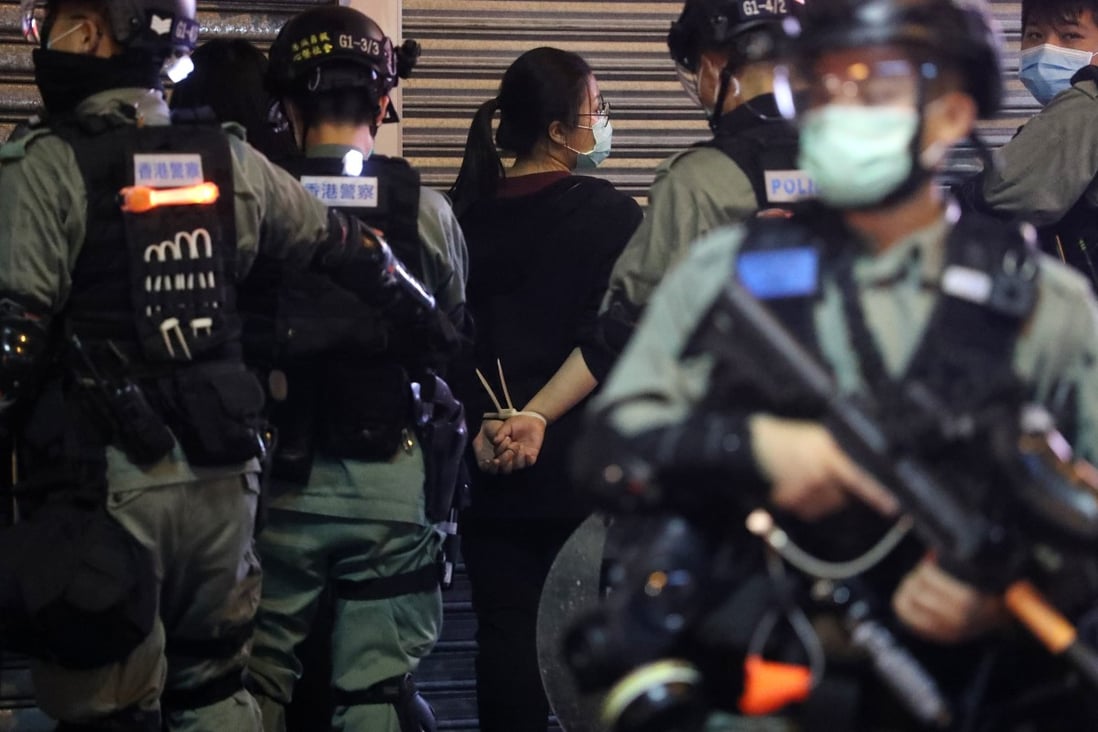 More than 50 protesters were held near Prince Edward station on Tuesday night. Photo: Edmond So
