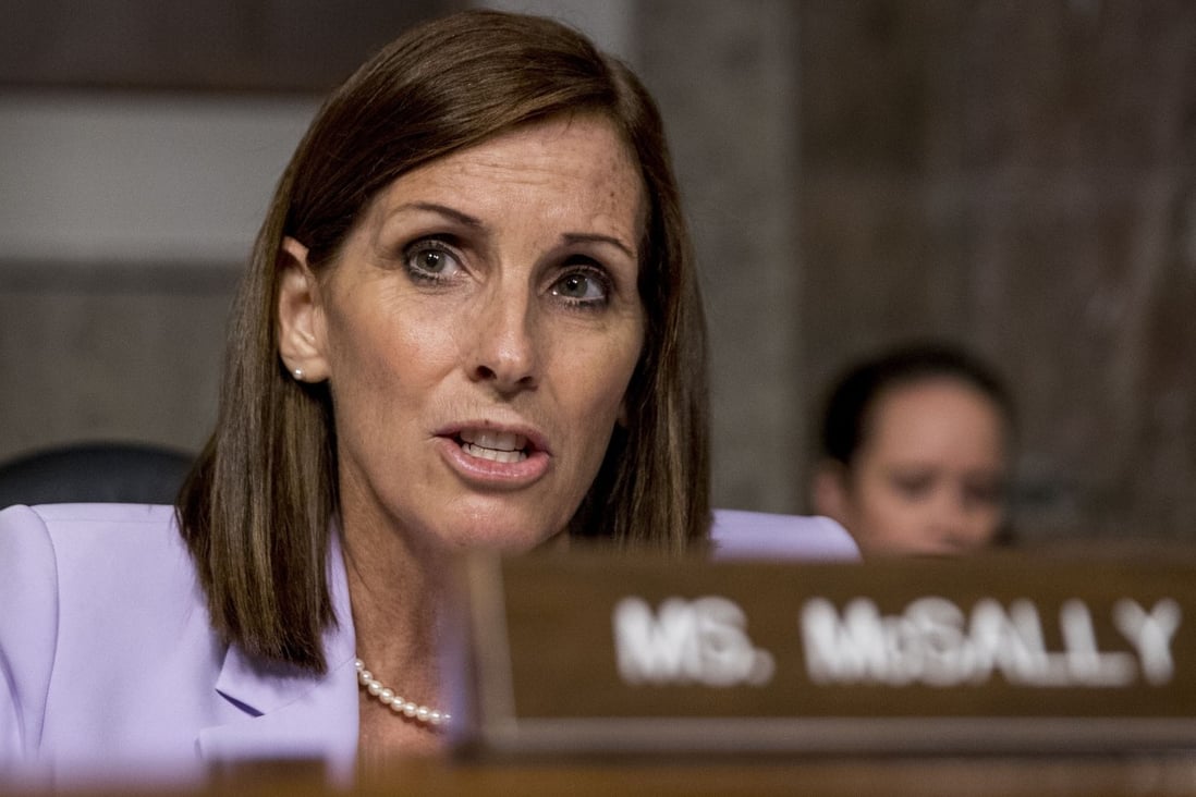 US lawmaker Martha McSally speaks during a Senate committee hearing on Capitol Hill in July. Photo: AP