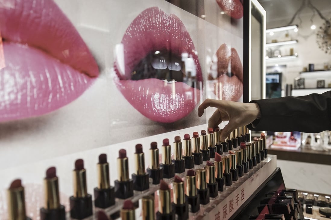 Cosmetics sales in China declined 14.1 per cent to 38.7 billion yuan in the first two months of the year compared to the 20.5 per cent drop in overall retail sales, according to data from the National Bureau of Statistics. Photo: Bloomberg