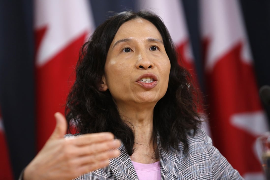Theresa Tam, Canada’s chief public health officer, during an Ottawa news conference on March 16. Prime Minister Justin Trudeau's government is significantly restricting the entry of non-residents into Canada to combat the spread of the coronavirus. Photo: Bloomberg