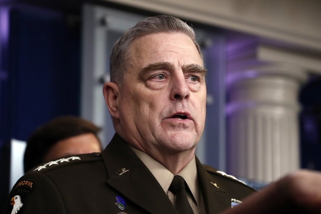 US Joint Chiefs Chairman General Mark Milley speaks about the coronavirus at the White House on April 1. Photo: AP