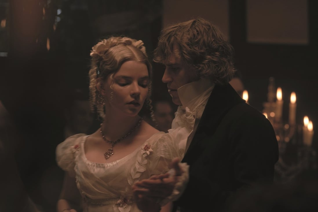 Anya Taylor-Joy and Johnny Flynn in a still from Emma (category I), directed by Autumn de Wilde. Bill Nighy co-stars.