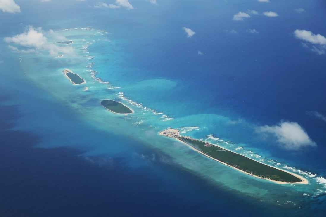 An aerial view of Qilianyu islands in the Paracel chain, which China considers to be its territory. Photo: AFP