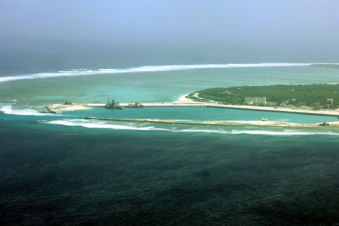 An aerial view of Sanha, a city created to assert China’s claims over the disputed waters. Photo: AFP