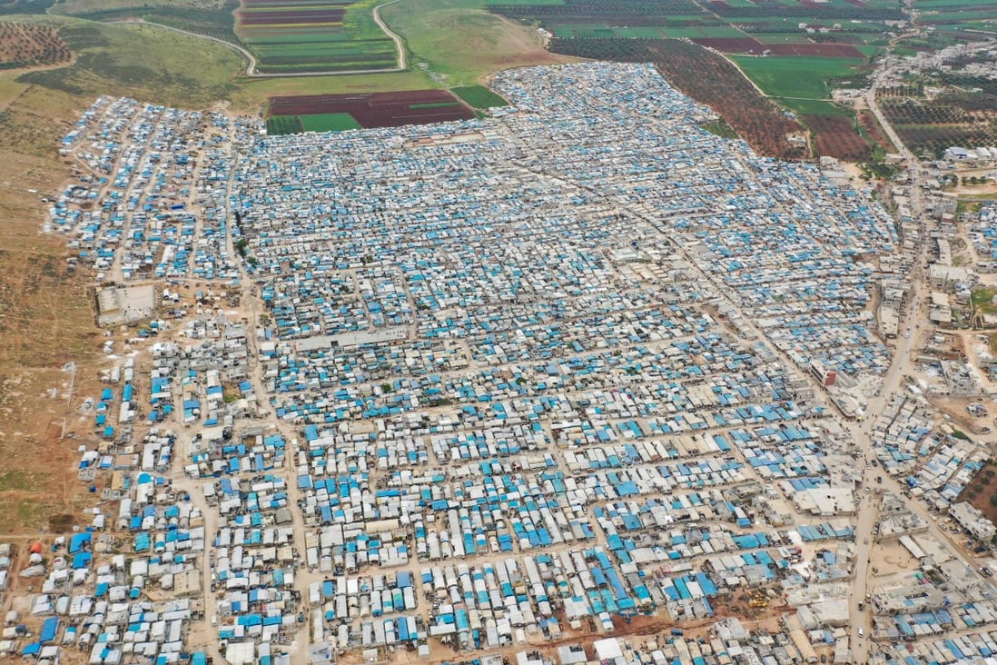 A camp in Syria for internally displaced people near the border with Turkey. Hunger could hit millions of civilians living in conflict-scarred nations. Photo: AFP
