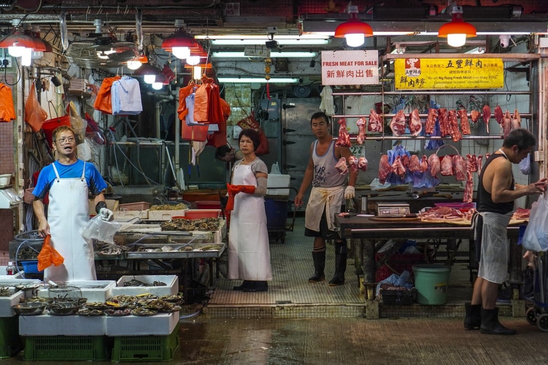 Stalls at a wet market in North Point, Hong Kong. Photo: SCMP / Roy Issa