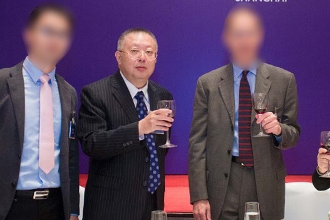 Lee Henley (centre) at a business function in Jiangsu province in 2017. Photo: Handout