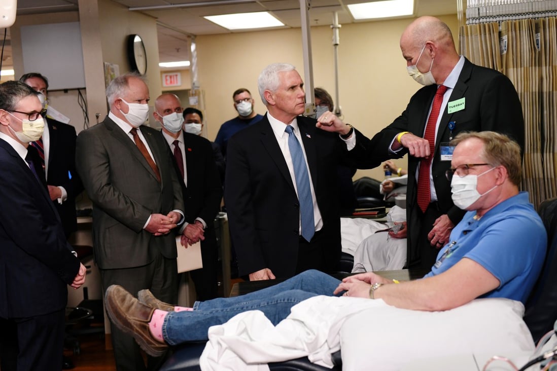 US Vice-President Mike Pence (centre) tours Mayo Clinic facilities in Rochester, Minnesota, on Tuesday. Photo: Reuters