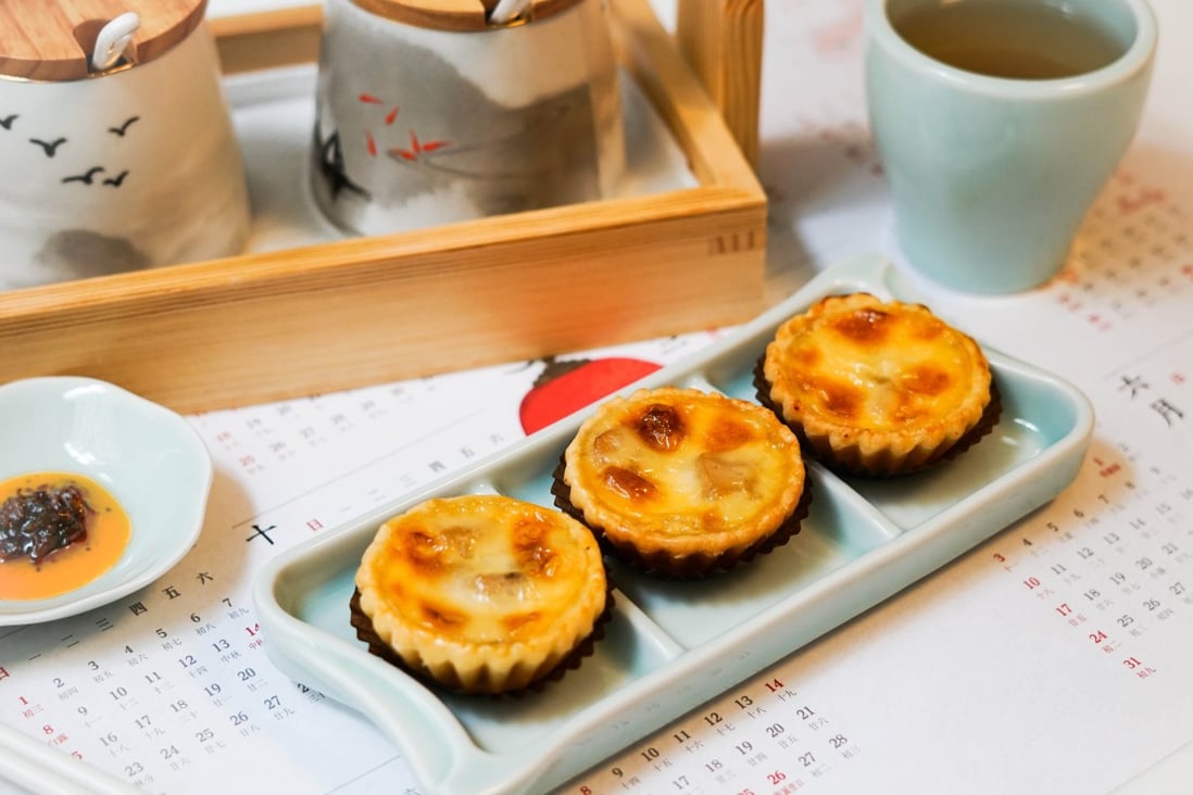 Touch your heart with these up-to-date dim sum treats – abalone and cheese tarts at Nove Chinese Kitchen. Photo: handout