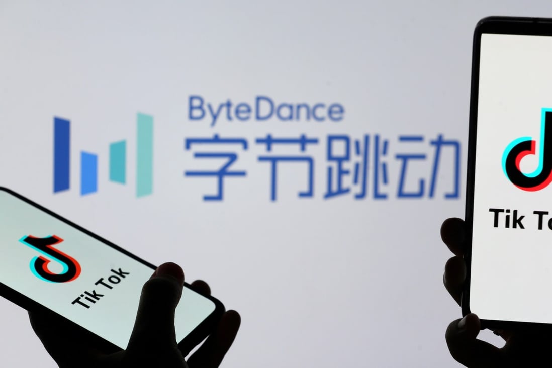 TikTok logos are seen on smartphones in front of a displayed ByteDance logo in this illustration. Photo: Reuters