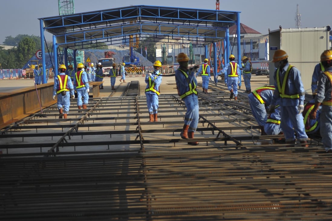 Work on a high-speed rail line in Java has been suspended because of the Covid-19 pandemic. Photo: Xinhua