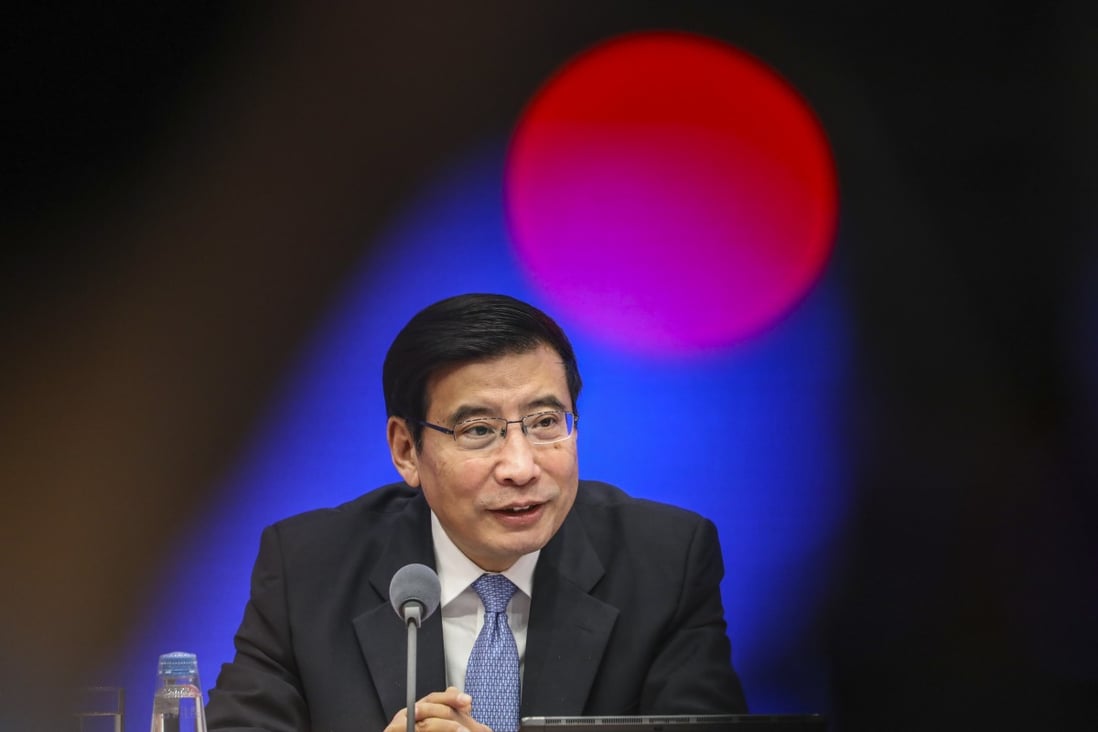 Miao Wei, Minister of China's Industry and Information Technology, talks about China's industrial and communications industry development in 2019 at a press conference in Beijing on Monday Jan. 20, 2020. Photo: SCMP/Simon Song