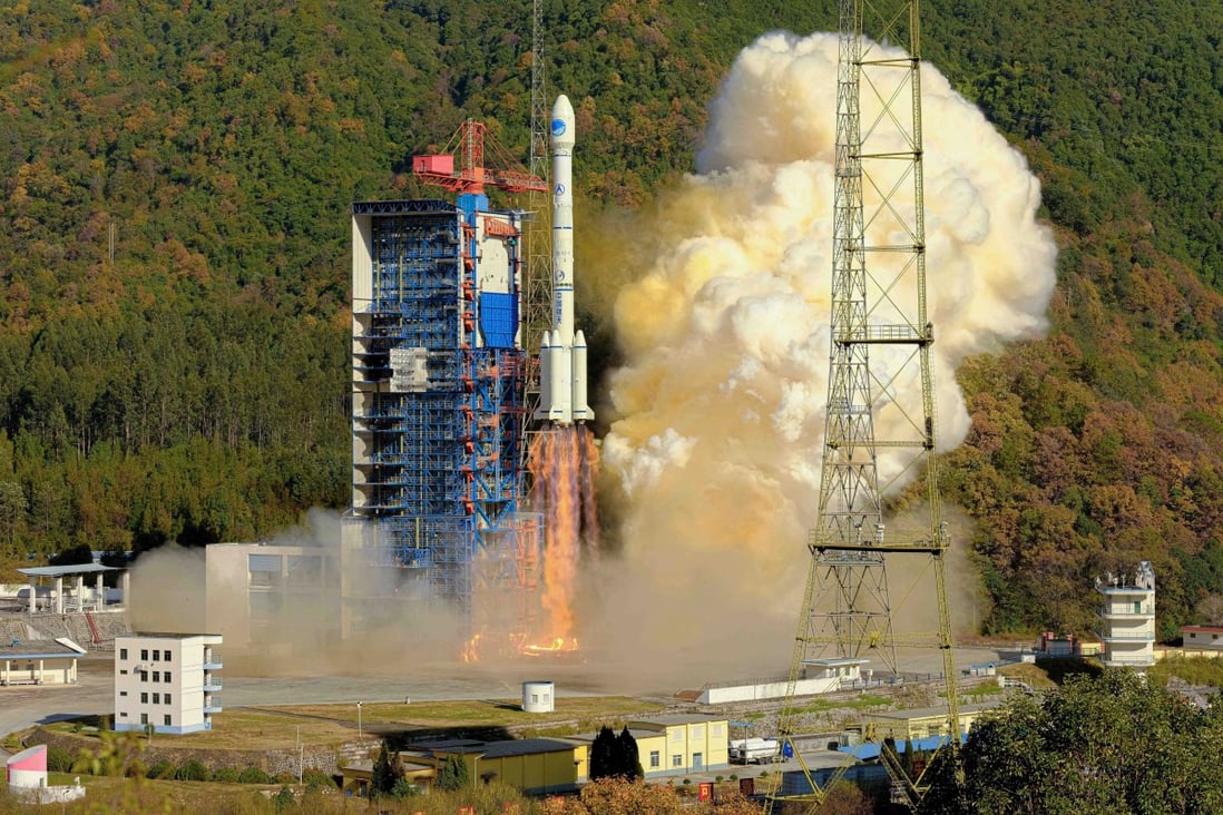 A rocket carrying two satellites for the Beidou Navigation Satellite System blasts off from Xichang Satellite Launch Centre. A Chinese Academy of Sciences researcher focusing on Beidou was named in the WEF list. Photo: Xinhua