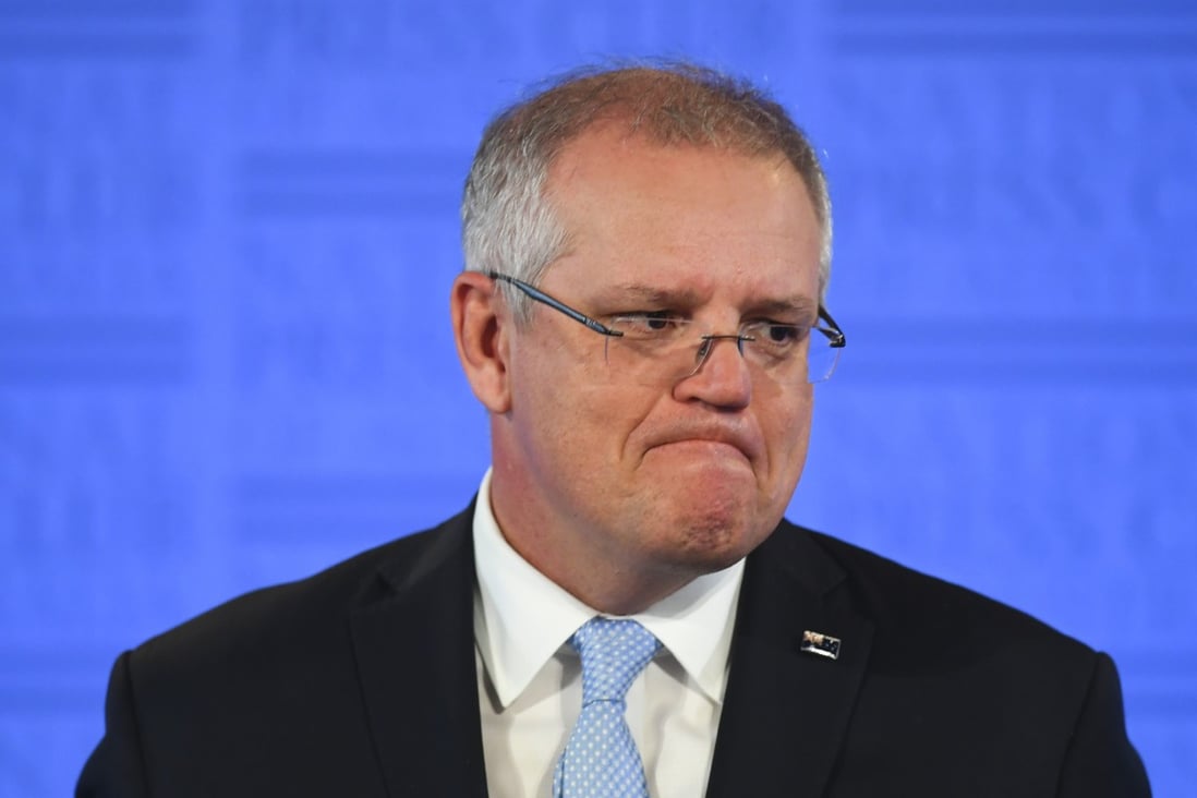 Australian Prime Minister Scott Morrison addresses the National Press Club in Canberra on Tuesday. Photo: AAP