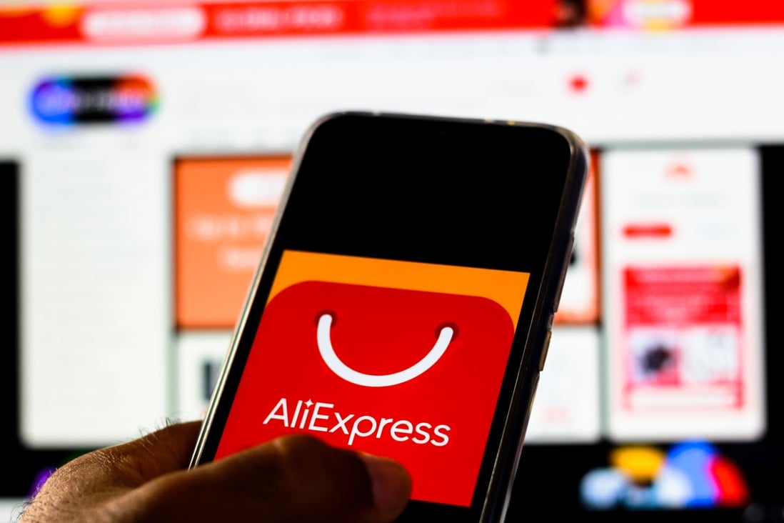 The app of AliExpress, the international retail platform of Alibaba Group Holding, is displayed on a smartphone screen. Photo: SOPA Images/LightRocket via Getty Images