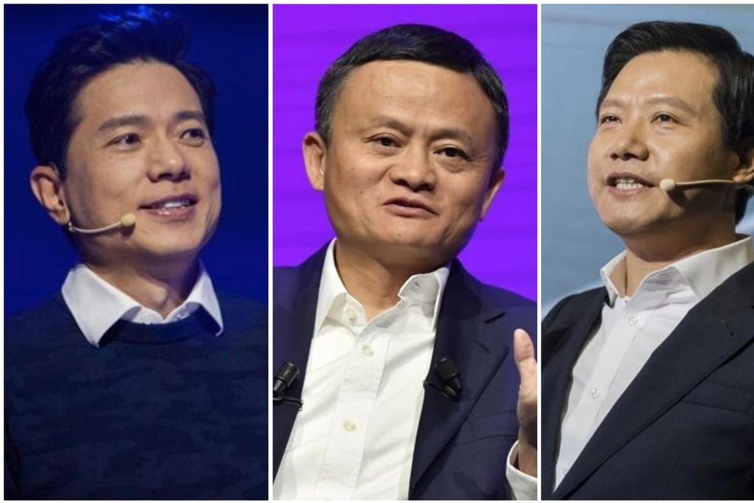 Where did the Chinese billionaires Robin Li, Jack Ma and Lei Jun study? Photo: Bloomberg/EPA-EFE