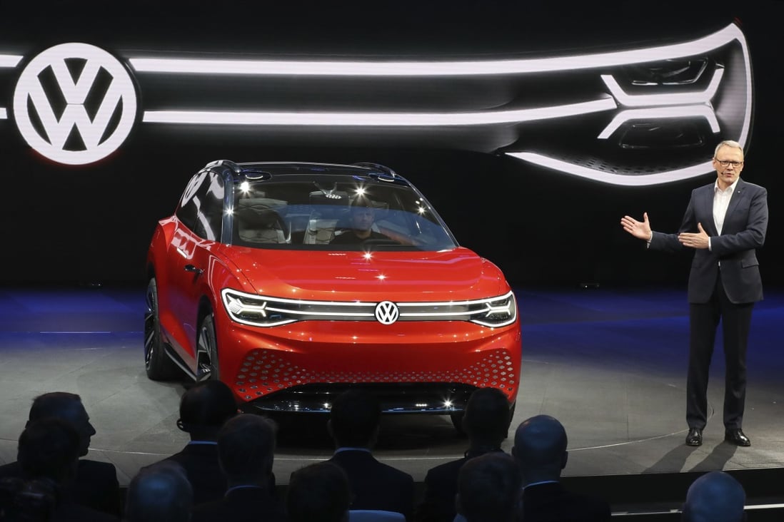 Volkswagen unveils its ID concept electric sport utility vehicle during the Auto Shanghai 2019 show in Shanghai in April of last year. Photo: AP