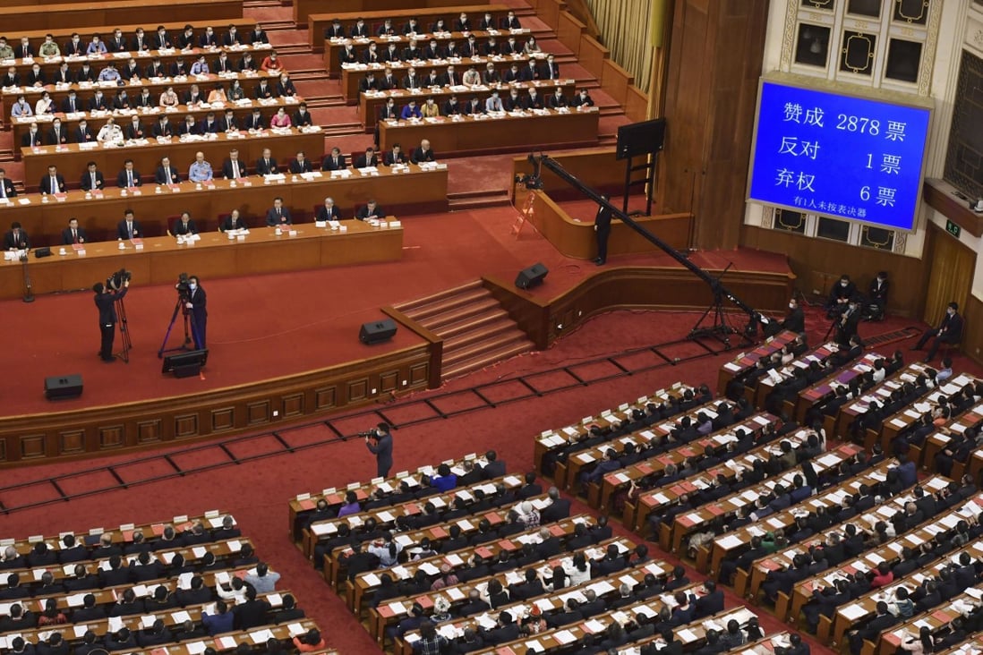 China’s National People's Congress approved the national security law for Hong Kong on Thursday. Photo: Kyodo