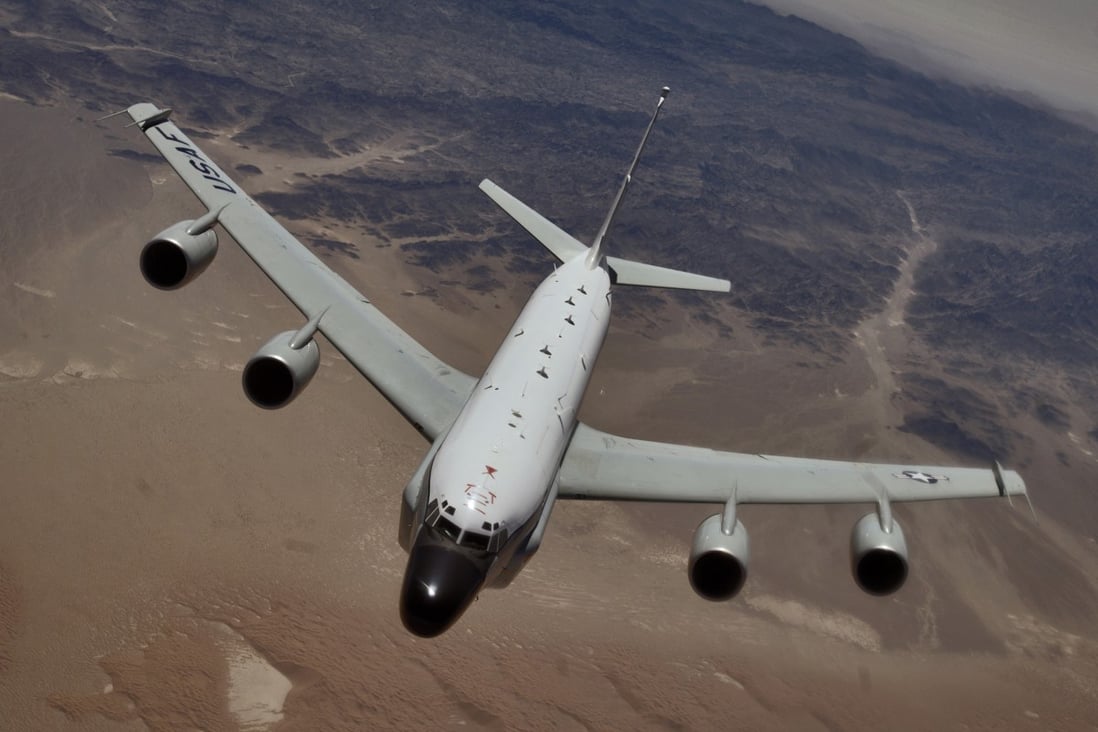 US military aircraft, including RC-135U reconnaissance planes (pictured), conducted at least nine sorties and patrol operations over the South China Sea in April. Photo: Handout