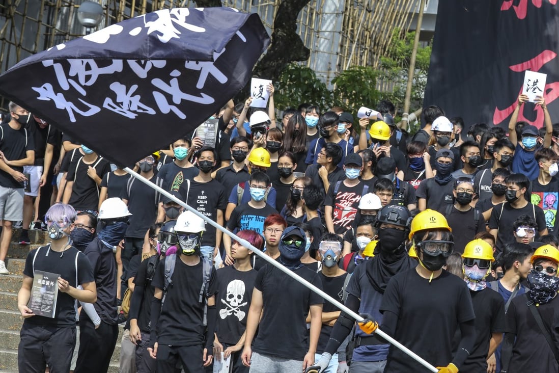 Students at Chinese University in Sha Tin hold a protest for a class boycott on September 2, last year. Photo: Dickson Lee