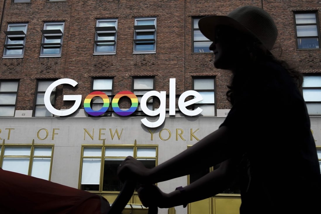 (The Google logo adorns the outside of their NYC office Google Building 8510 at 85 10th Ave on June 3, 2019 in New York City. Photo: AFP