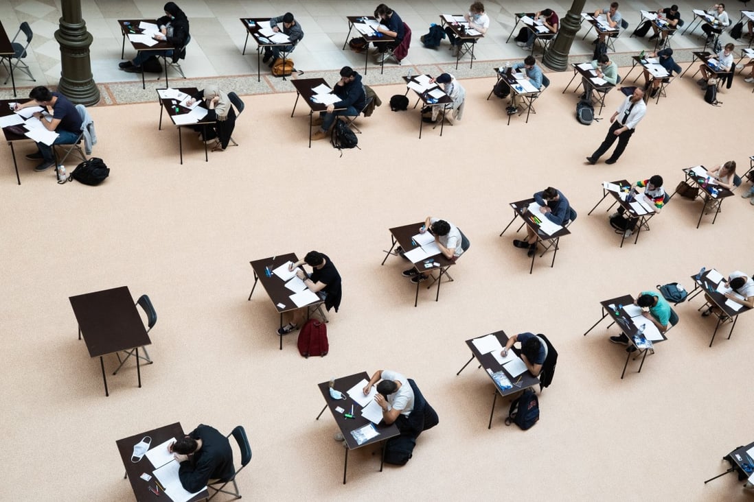 Students sit an exam in Belgium. Photo: DPA
