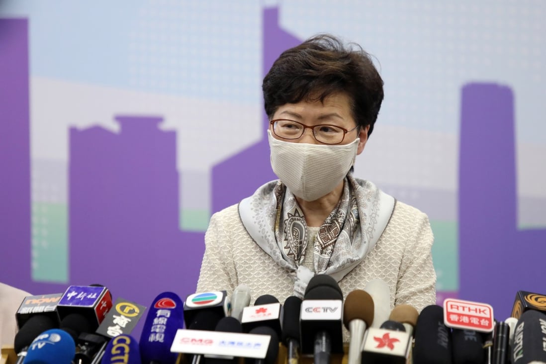 Chief Executive Carrie Lam discusses the new national security law for Hong Kong on her trip Wednesday to Beijing. Photo: Simon Song