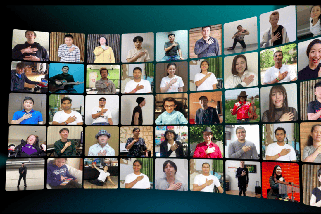 A screen grab from the music video for a rendition of Ben E. King's 'Stand By Me' by 46 artists with disabilities from 14 countries, released by the True Colors Foundation on June 3. Photo: Handout
