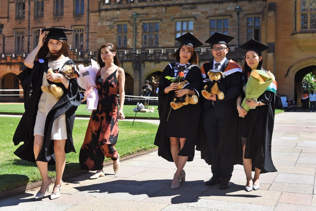 Chinese graduates at Sydney University. The country has been a major source of foreign students for Australian universities. Photo: AFP
