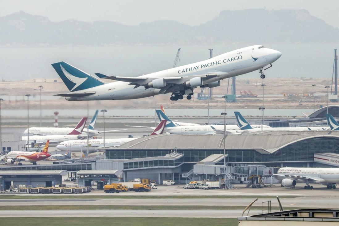 A Cathay Pacific plane takes off at the Hong Kong International Airport. Photo: Winson Wong