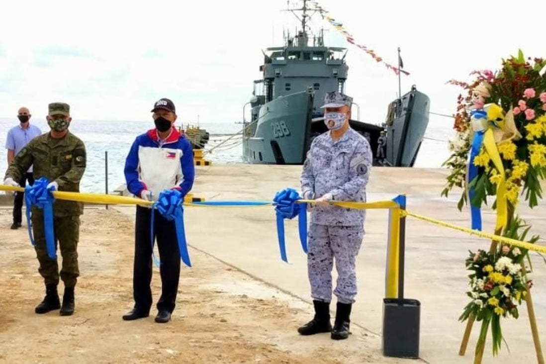 Philippine defence chief Delfin Lorenzana at the opening of the new beaching ramp built for the Philippine Navy. Photo: Handout from the Armed Forces of the Philippines