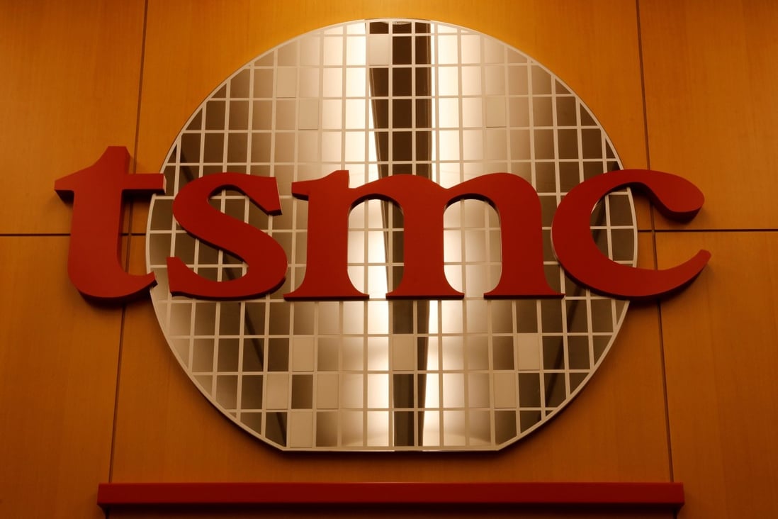 The logo of Taiwan Semiconductor Manufacturing Company (TSMC) at its headquarters in Hsinchu, Taiwan. Photo: Reuters