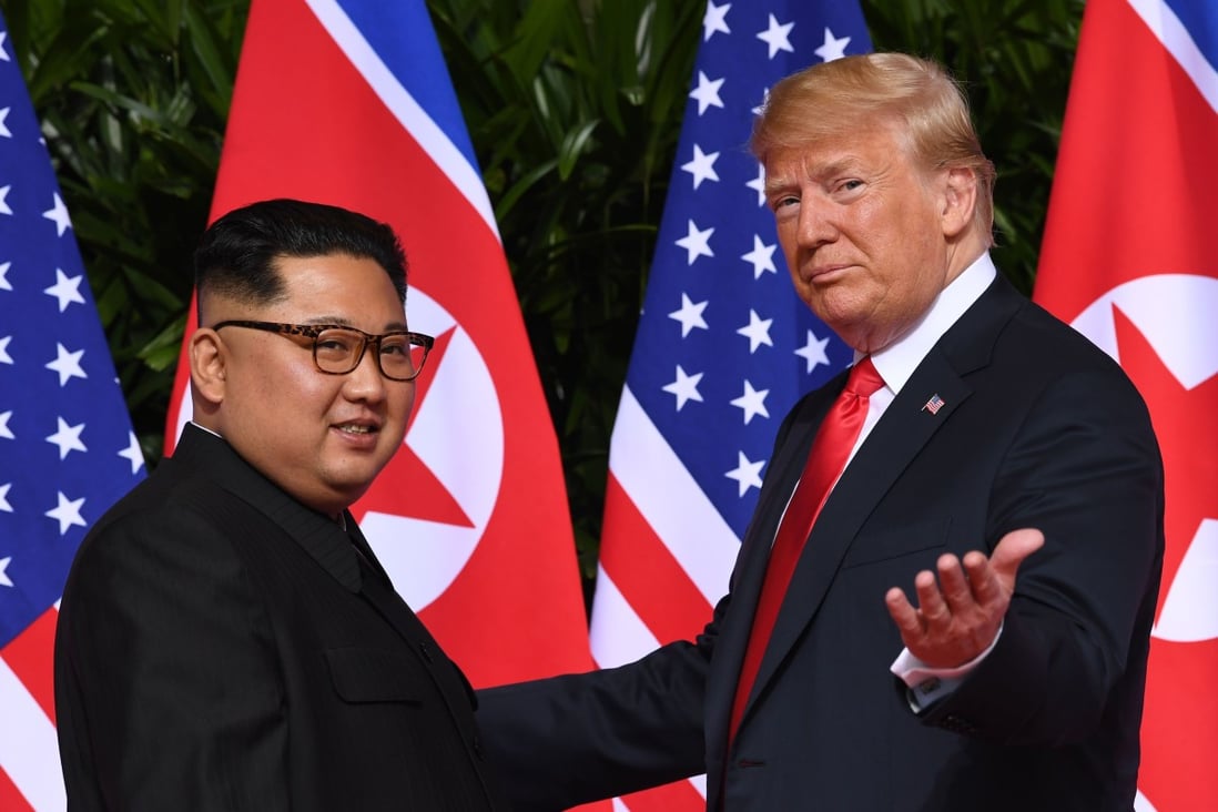 North Korean leader Kim Jong-un and Donald Trump in Singapore in 2018. Photo: AFP