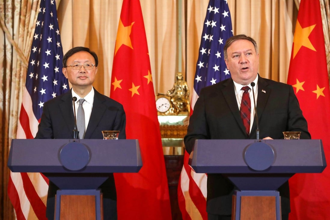 China’s top diplomat Yang Jiechi and US Secretary of State Mike Pompeo will meet for talks in Hawaii on Wednesday. Photo: AFP