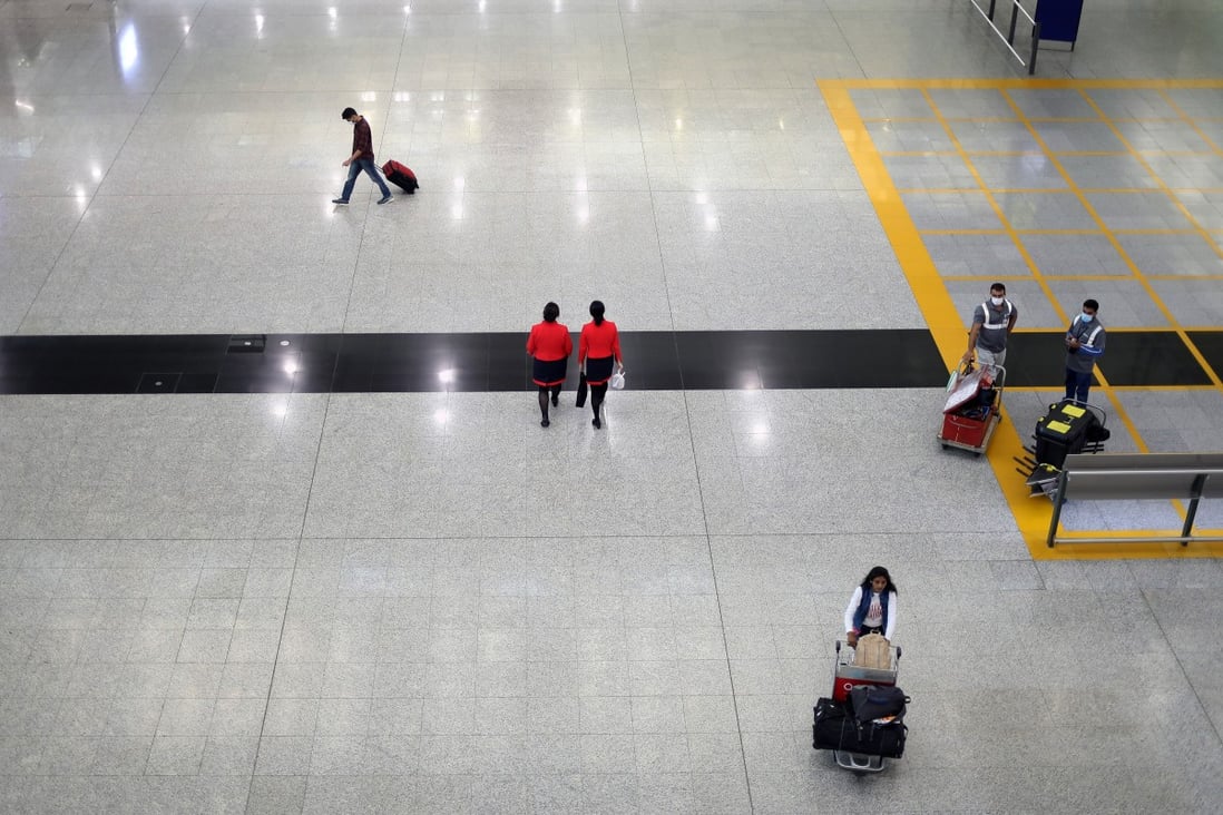 The arrival hall of Hong Kong International Airport on February 25. Photo: SCMP / Winson Wong
