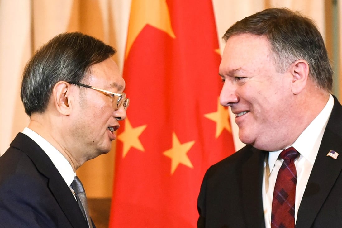 US Secretary of State Mike Pompeo is not expected to take a conciliatory approach when he meets China’s top diplomat Yang Jiechi. Photo: AFP