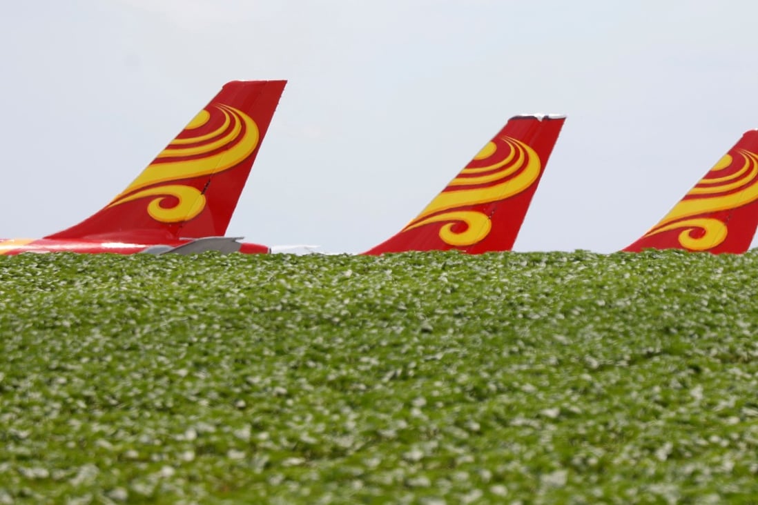 The tail fins of Hong Kong Airlines’ planes grounded on the tarmac of Marcel-Dassault airport at Chateauroux in France in June amid the coronavirus pandemic. Photo: Reuters