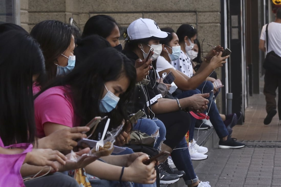 Foreign domestic workers seen in Central, Hong Kong. File photo: SCMP / Jonathan Wong