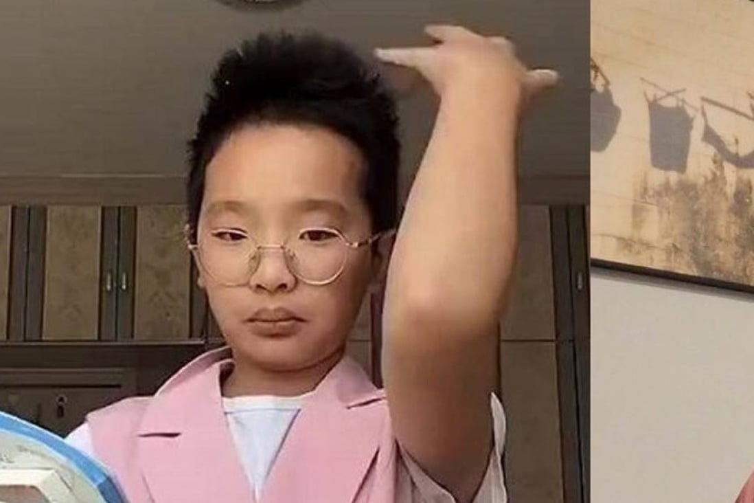 Zhong Yusheng, 13, got into hot water for uploading videos of himself imitating teachers on the video-sharing platform Kuaishou. Photo: Handout