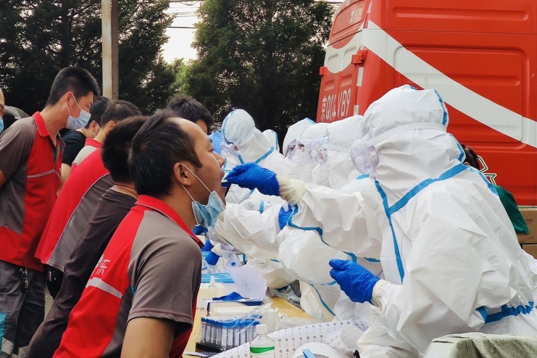 JD.com has arranged for its delivery staff in Beijing to be tested for Covid-19. Photo: Handout
