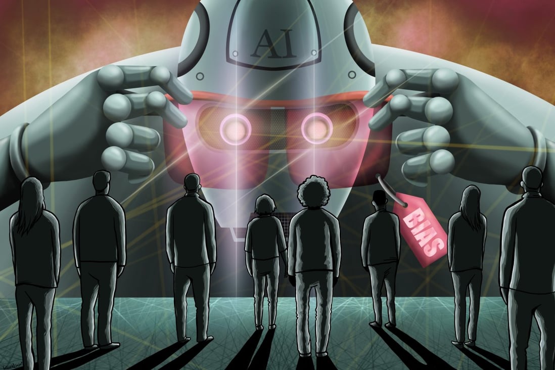 AI prediction models can make predictions based on very little evidence, but such models also risk replicating or even magnifying social biases, researchers say. Illustration: SCMP / Lau Ka-kuen