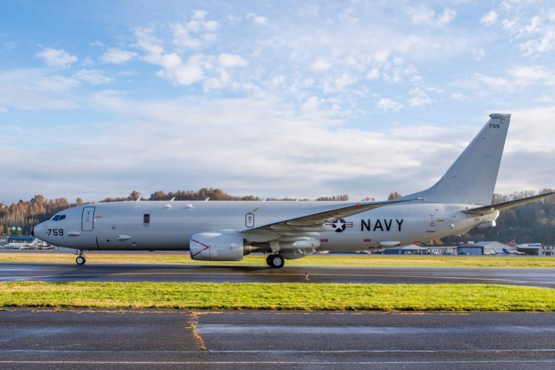 A Chinese think tank says a P-8A aircraft was among the planes sent out by the US Air Force to track Chinese submarines on Friday. Photo: US Navy/Boeing Aircraft/AFP