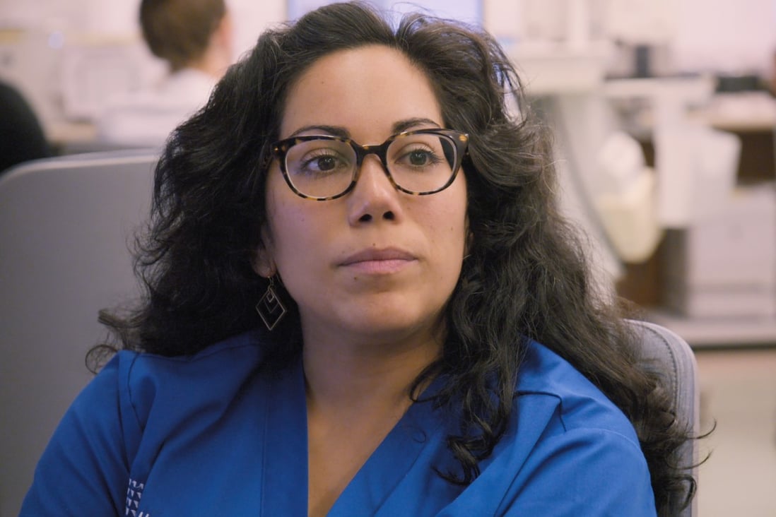 Dr Mirtha Macri in a still from Netflix documentary series Lenox Hill, filmed last year in a New York hospital. A special episode was filmed between March and May, following four doctors, including a by-then pregnant Macri, as they grappled with the Covid-19 outbreak. Photo: Netflix