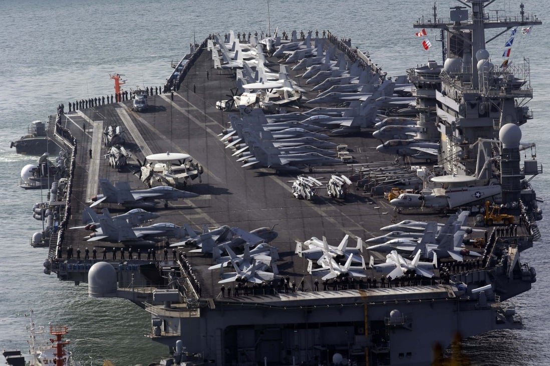 The USS Nimitz is one of two American aircraft carriers on exercises in the South China Sea. Photo: AP