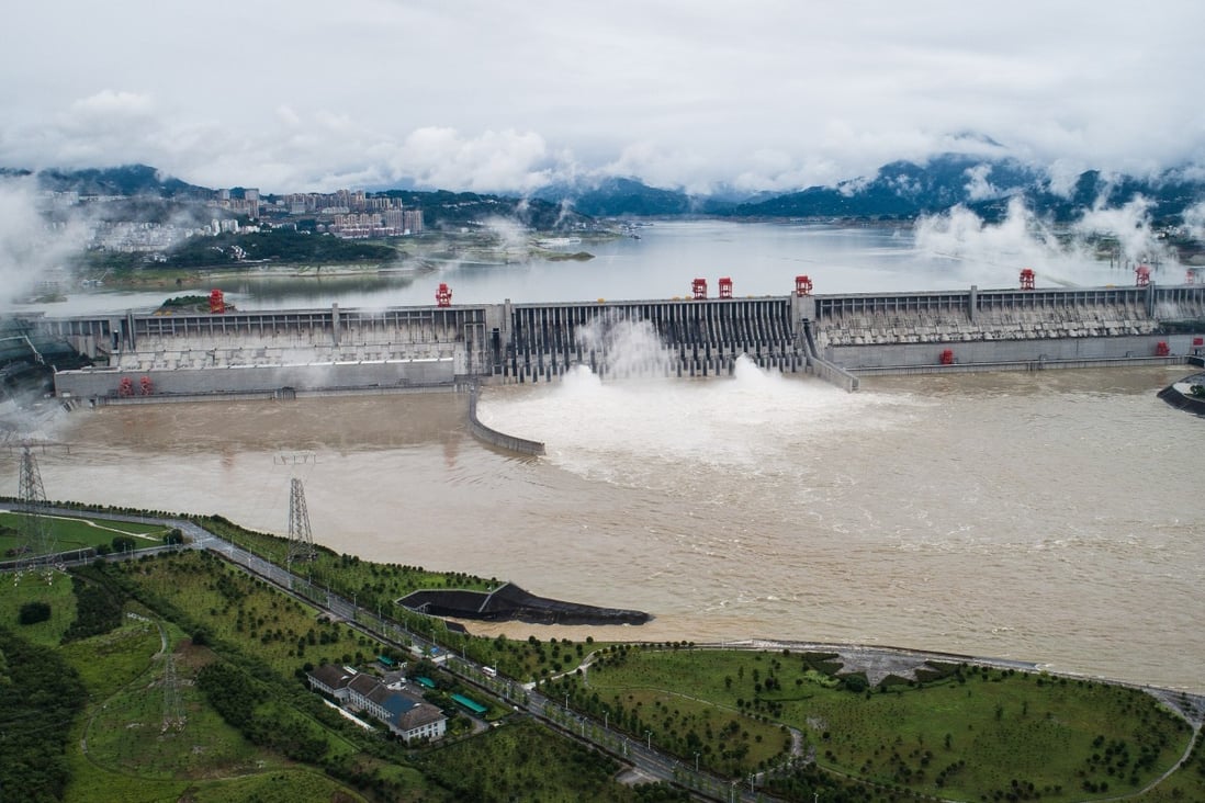 Water gushes from the Three Gorges reservoir on the Yangtze River in Hubei last week. Photo: Xinhua