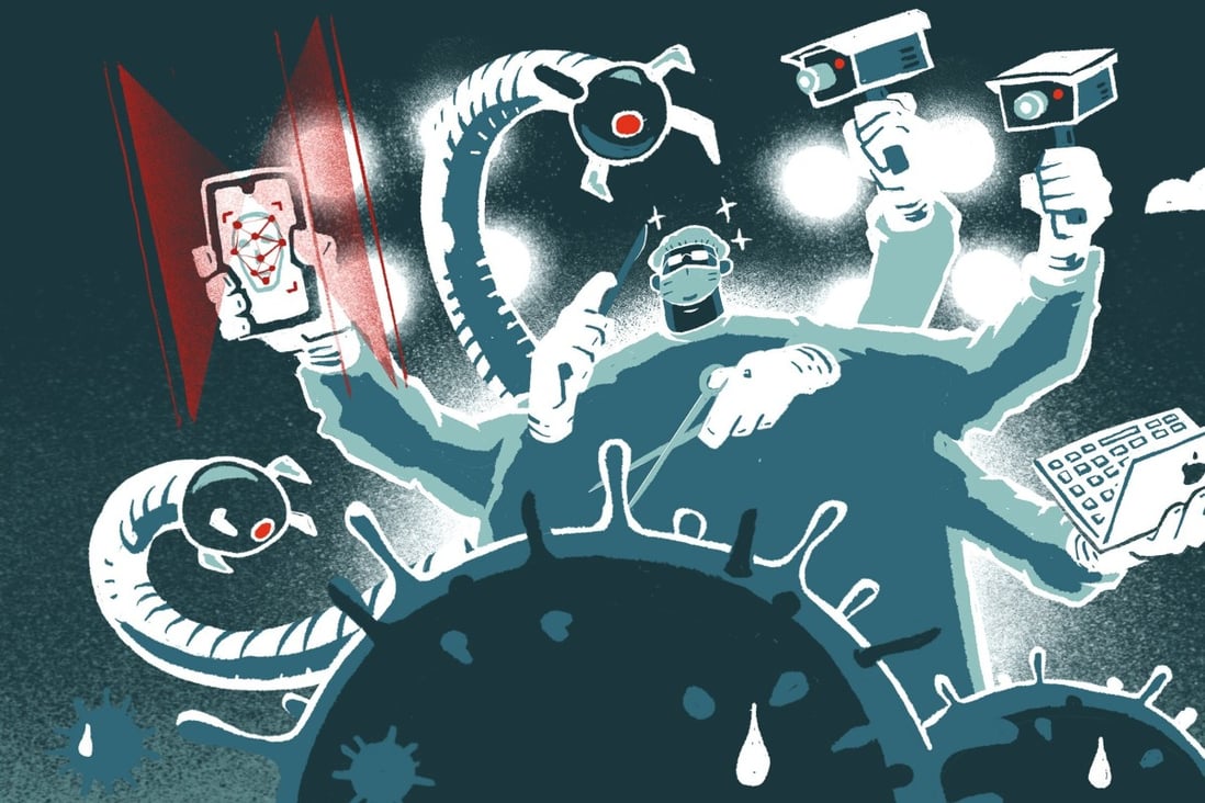 China turned to technology to help win the virus fight. Illustration: SCMP