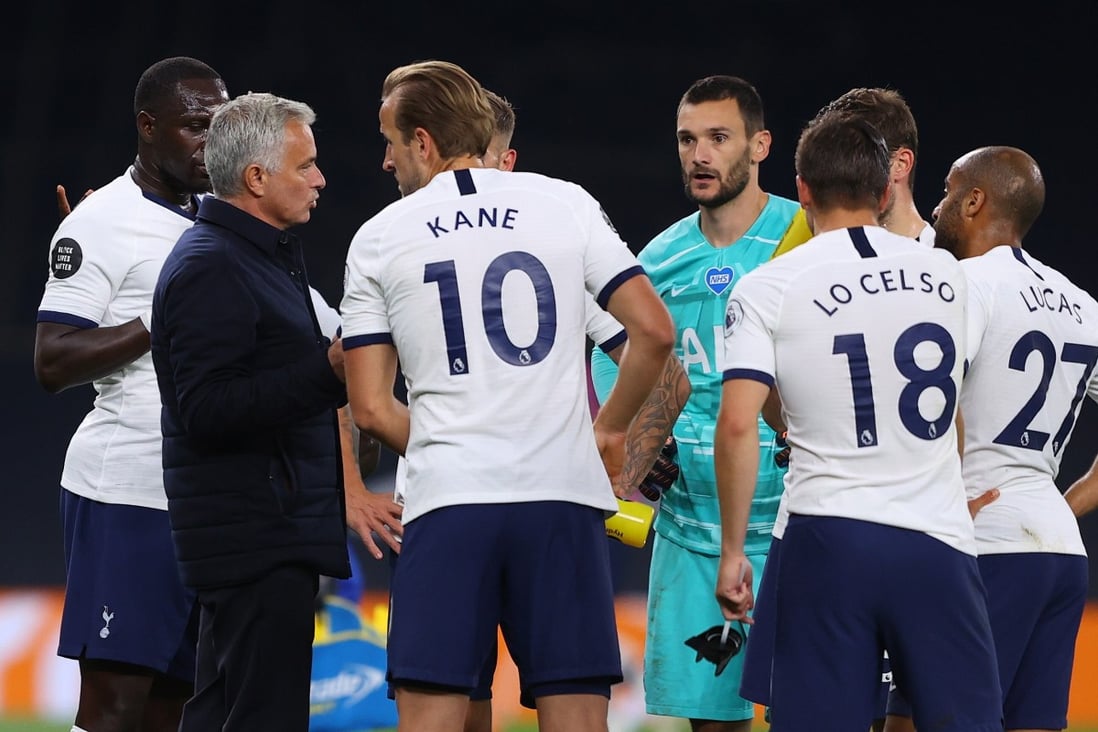 Tottenham manager Jose Mourinho was pleased that two of his players rowed during their win over Everton. Photo: EPA