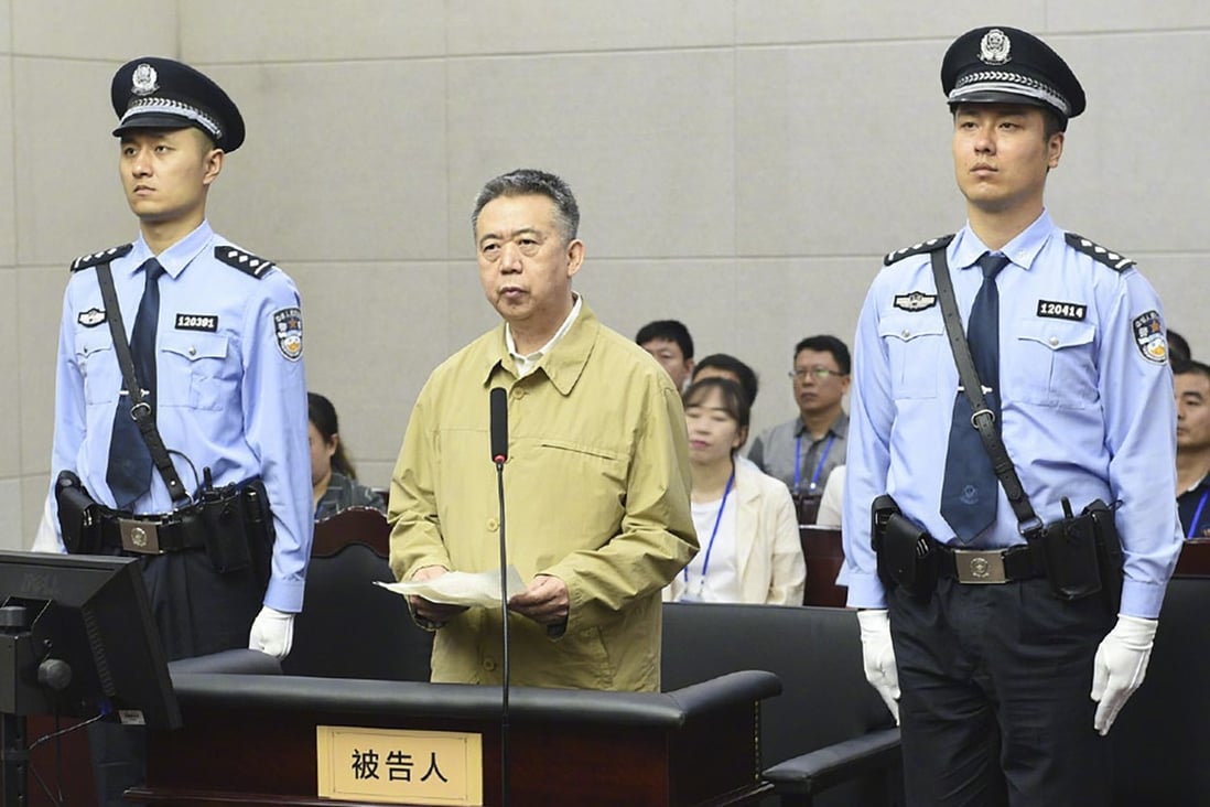 Meng Hongwei disappeared in 2018 and was jailed in January this year. Photo: Handout
