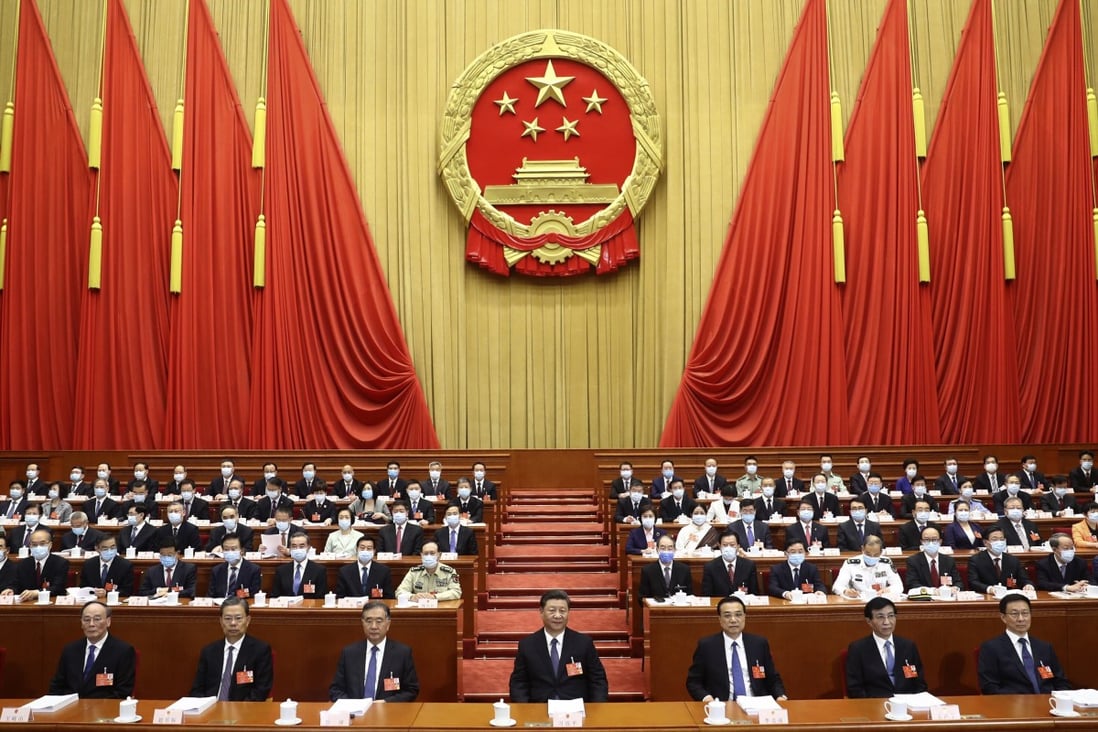President Xi Jinping, centre, attends the opening session of the National People's Congress at the Great Hall of the People in Beijing on May 22. US ruling elites have never really made any effort to study how the Chinese political system is constructed. Photo: AP
